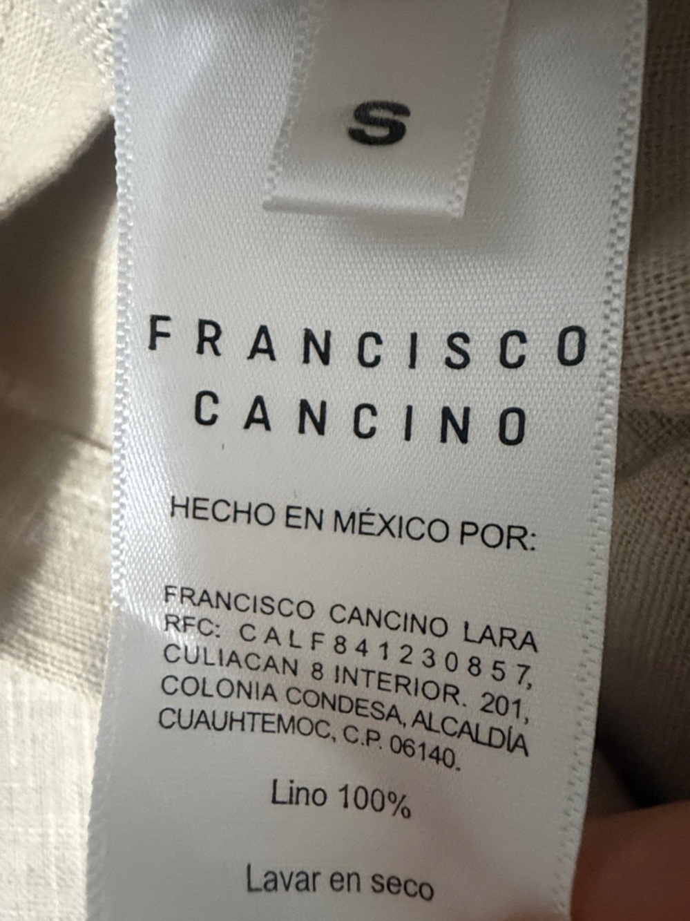 NWOT Francisco Cancino Linen Palenque Top neutral boxy size small - Picture 11 of 11